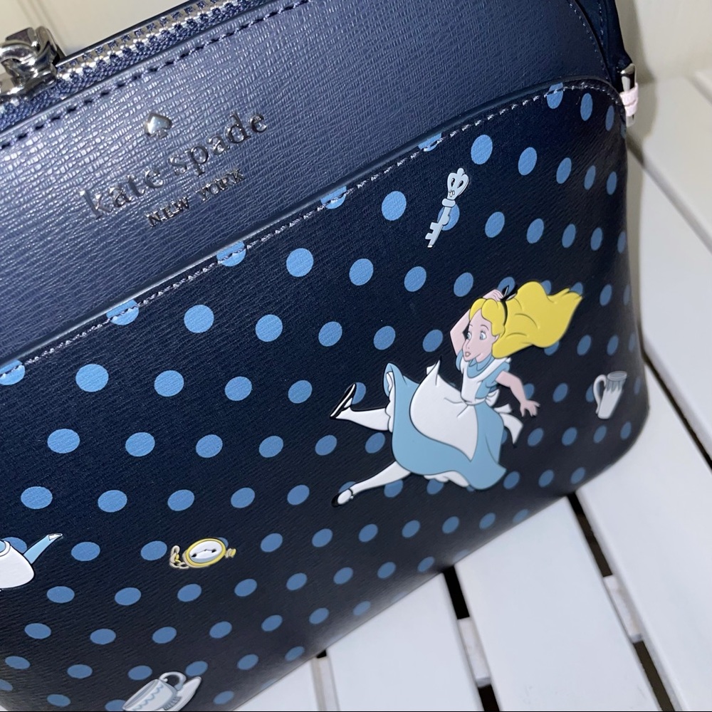 Disney x kate spade new york alice in wonderland crossbody bag Dome Blue - Picture 2 of 10